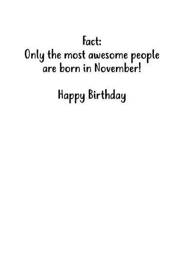 November Facts November Birthday Card Inside