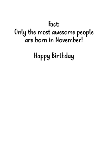 November Facts Funny Card Inside