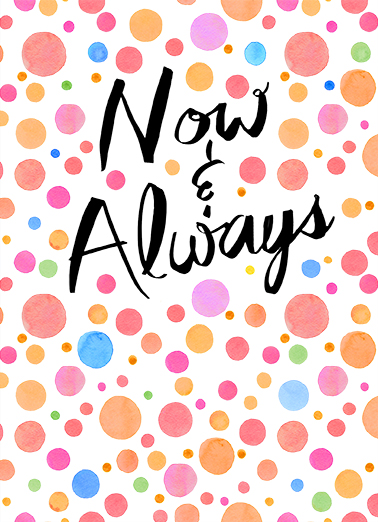 Now and Always Anniversary Lettering Ecard Cover