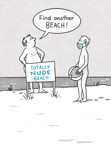 Nude Beach Birthday Card Cover