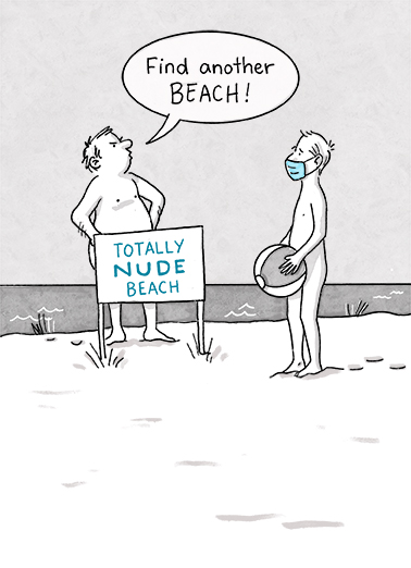 Nude Beach Social Distancing Card Cover