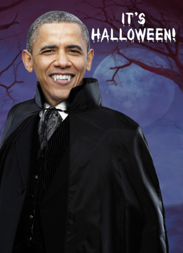 Obama Dracula Halloween Card Cover