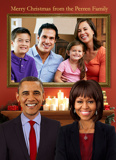 Obama Family Vert Christmas Card Cover