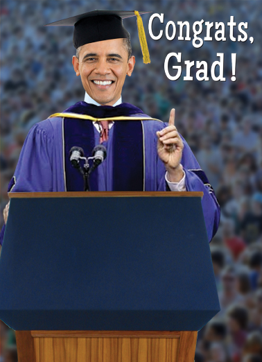 Obama Grad 5x7 greeting Card Cover