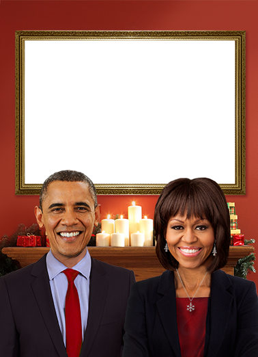 Obamas Christmas Add Your Photo Ecard Cover