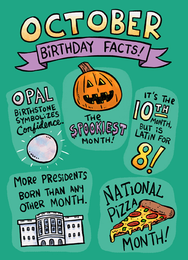 October Bday Facts October Birthday Card Cover