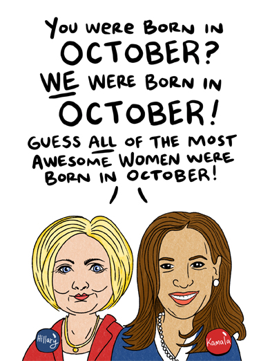 October Best Bday Illustration Ecard Cover