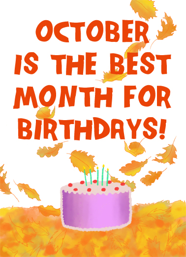 October Best Month Fall Birthday Ecard Cover