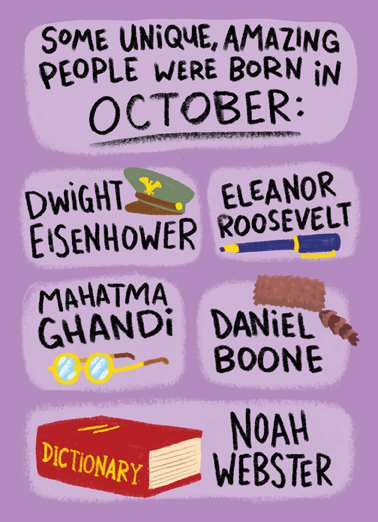 October Birthday People  Card Cover