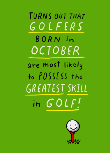 October Golfer October Birthday Ecard Cover