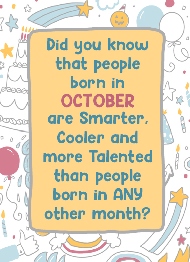 October Joke October Birthday Ecard Cover