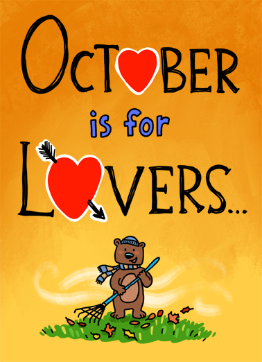 October Lovers Fall Birthday Card Cover
