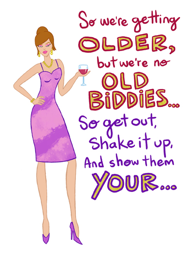 Old Biddies 5x7 greeting Ecard Cover