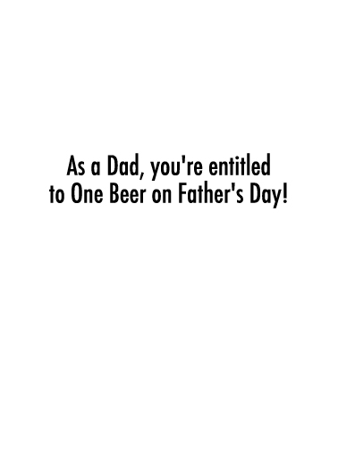 One Large Beer FD Father's Day Card Inside