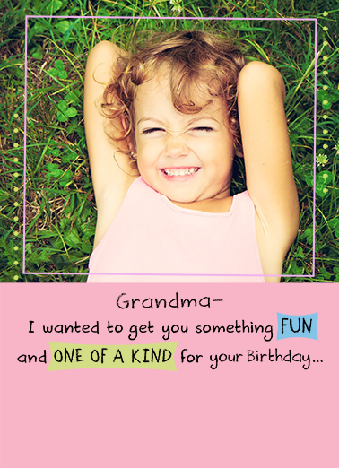 One of a Kind For Grandma Card Cover