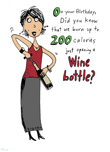 Opening Wine Bottle Birthday Ecard Cover