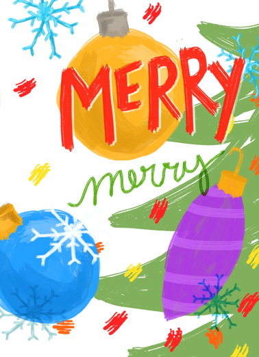 Ornament Merry Xmas Illustration Ecard Cover