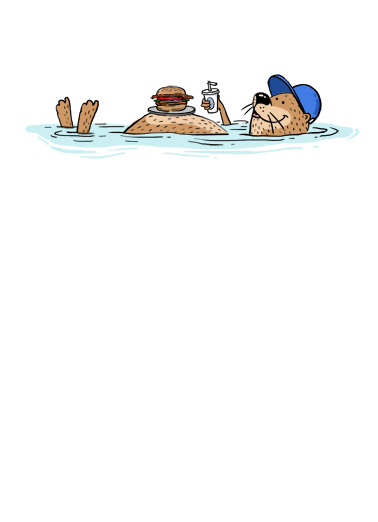 Otter With Burger FD Father's Day Ecard Cover