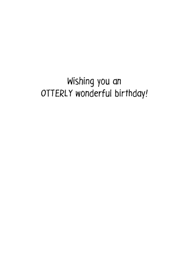 Otter With Cake Birthday Ecard Inside