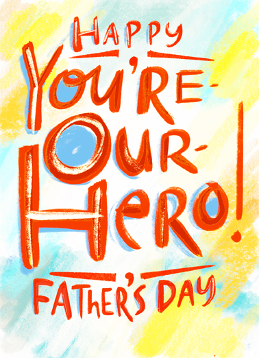 Our Hero Father Superhero Card Cover