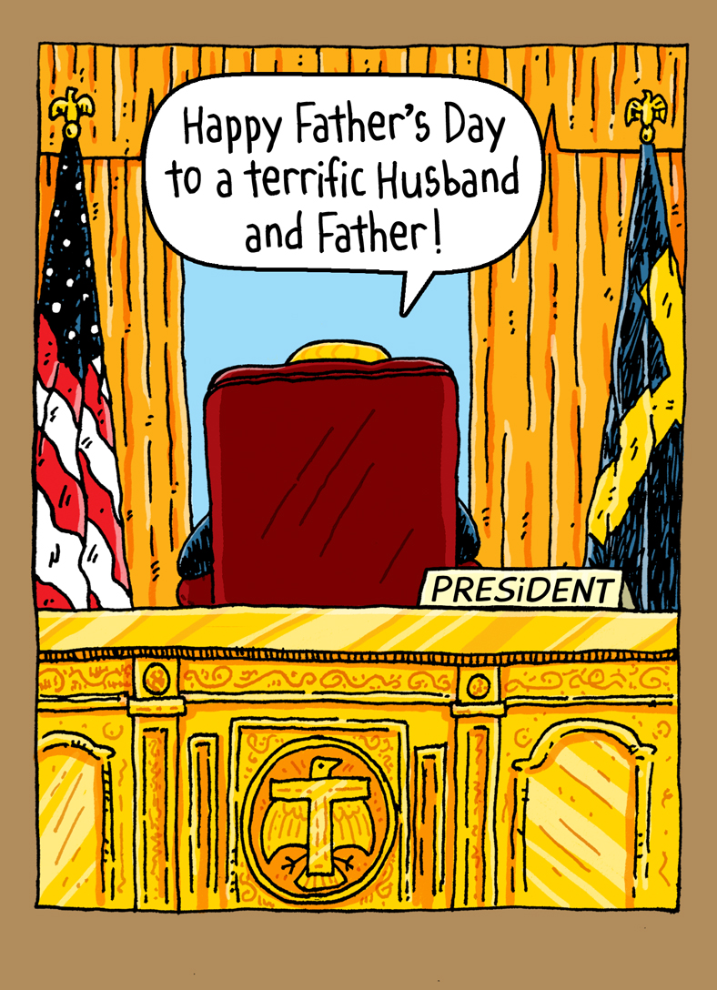 Oval Office Husb Dad Funny Political Card Cover