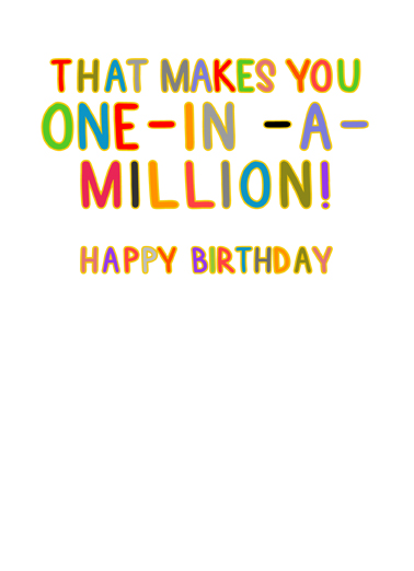 Over a Million Lettering Ecard Inside