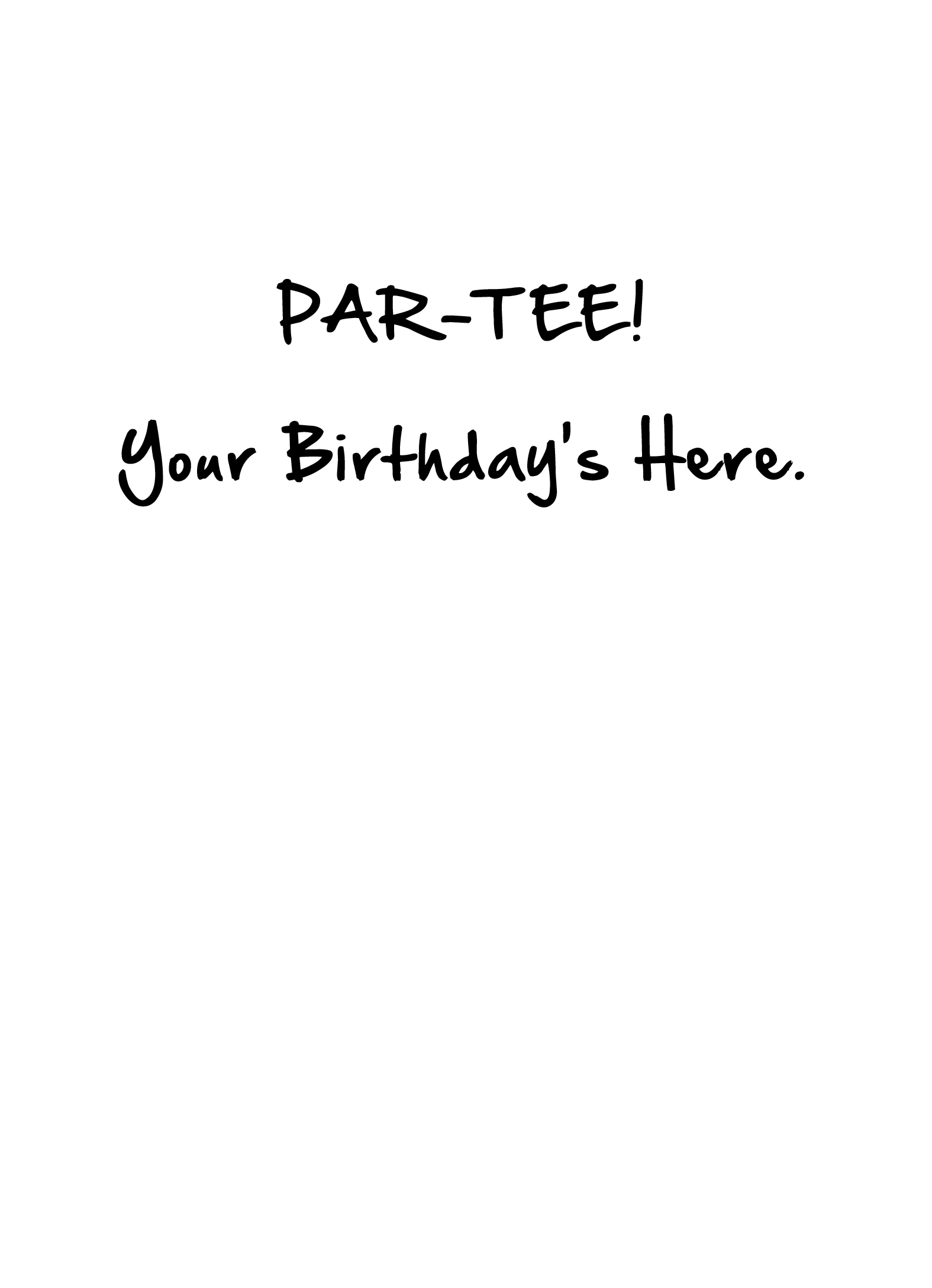 PAR TEE Birthday Card Inside