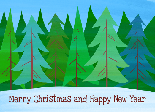 Painted Forest Christmas Card Cover