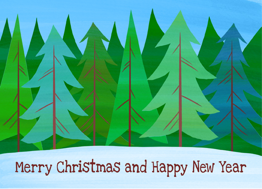 Painted Forest Christmas Ecard Cover