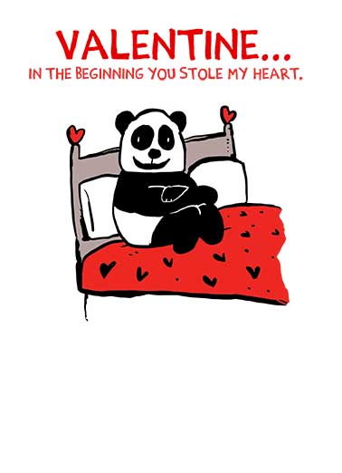Panda Stole Heart Valentine's Day Card Cover