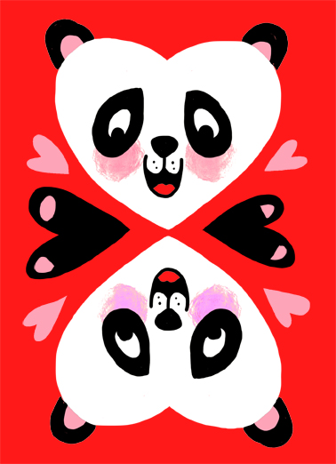 Pandamonium Val Valentine's Day Card Cover