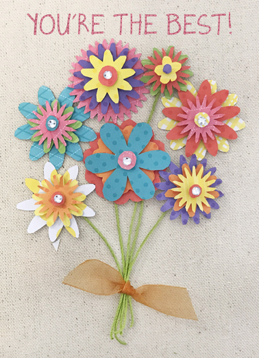 Paper Flower Bouquet Illustration Card Cover