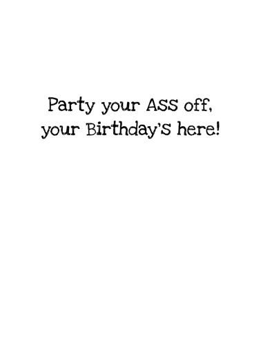 Party Ass Off Funny Animals Card Inside