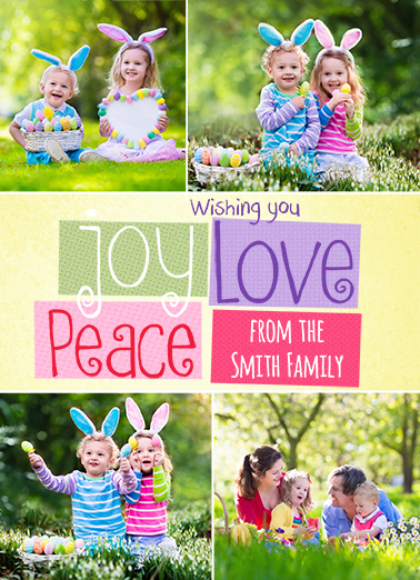 Peace Joy Love (Easter) Add Your Photo Ecard Cover