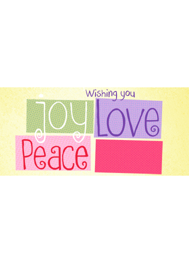 Peace Joy Love (Easter) 5x7 greeting Card Cover