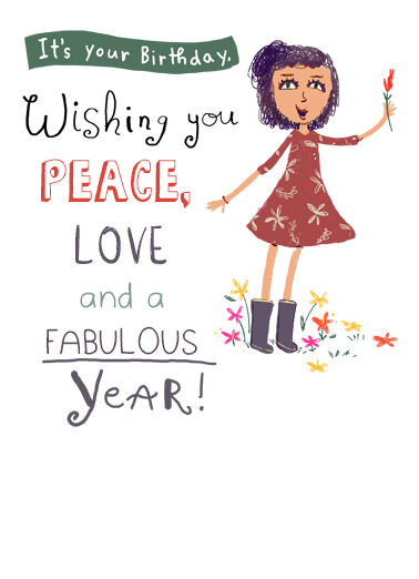 Peace Love Fabulous Friends Ecard Cover