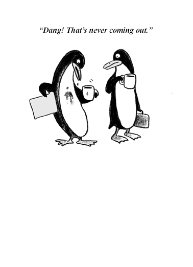 Penguin Coffee Business Greeting Card Cover