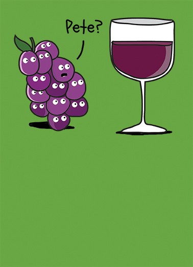 Pete the Grape 5x7 greeting Ecard Cover