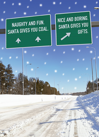 Pick A Lane (Xmas) - Funny Christmas Card to personalize and send.