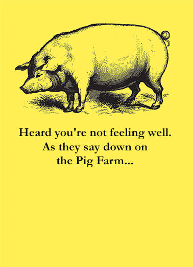 Pig Farm 5x7 greeting Ecard Cover