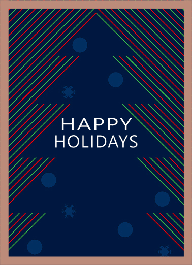 Pinstripe Tree Christmas Card Cover