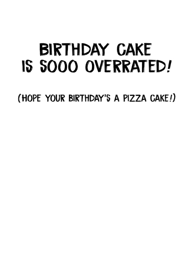 Pizza Cake  Card Inside