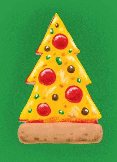 Pizza On Earth - Funny Christmas Card to personalize and send.