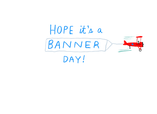 Plane Banner 5x7 horizontal greeting Ecard Inside