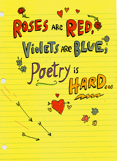 Poetry Is Hard For Him Card Cover