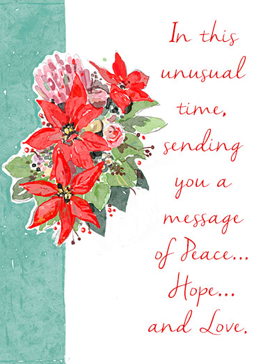 Poinsettia Peace Lockdown Ecard Cover