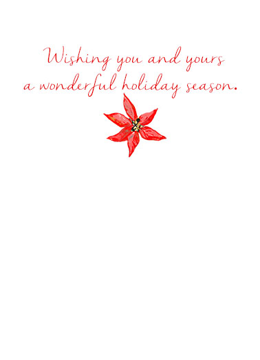 Poinsettia Peace Christmas Card Inside