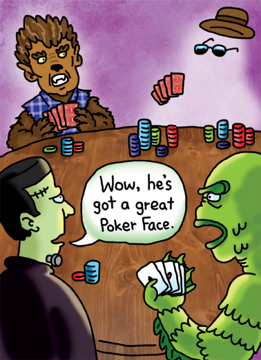 Poker Face Halloween Card Cover