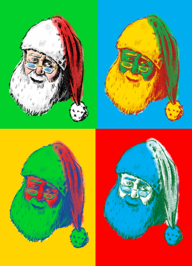 Pop Art Santa - Funny Christmas Card to personalize and send.