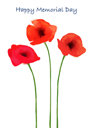 Poppy Memorial Flowers Card Cover